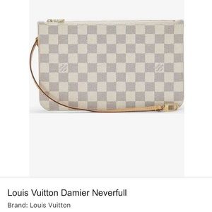 Louis Vuitton never full pouch Damier Azur